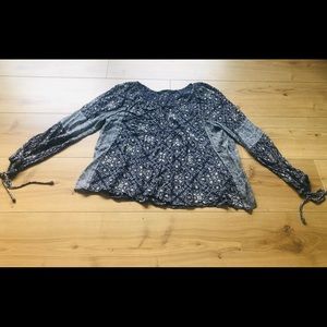Printed Peasant/Boho Blouse